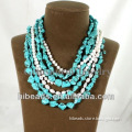 Luxury 7 Strands Turquoise Necklace Pearl Necklace Mixed Pearl&Stone Beads Strand Jewelry TN023